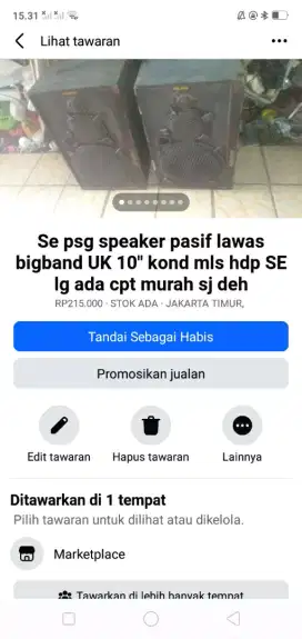 Se psg speaker pasif berkualitas UK 10 kond normal hrg murah sj cpt