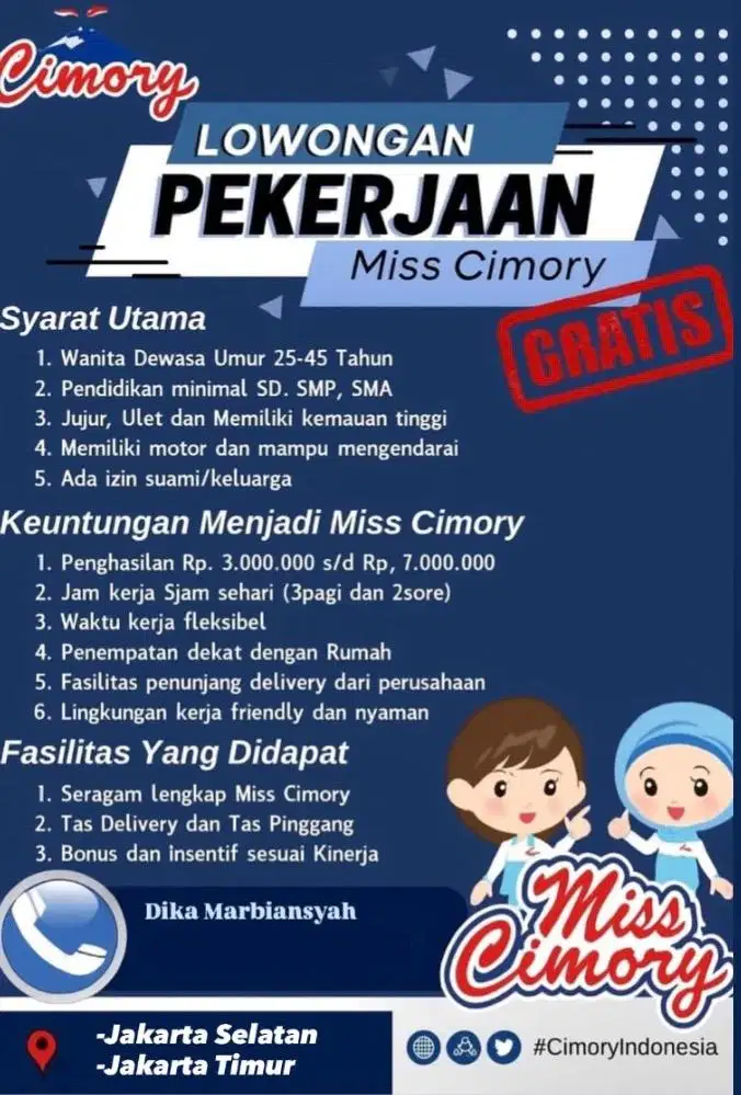 LOWONGAN PEKERJAAN MISS CIMORY