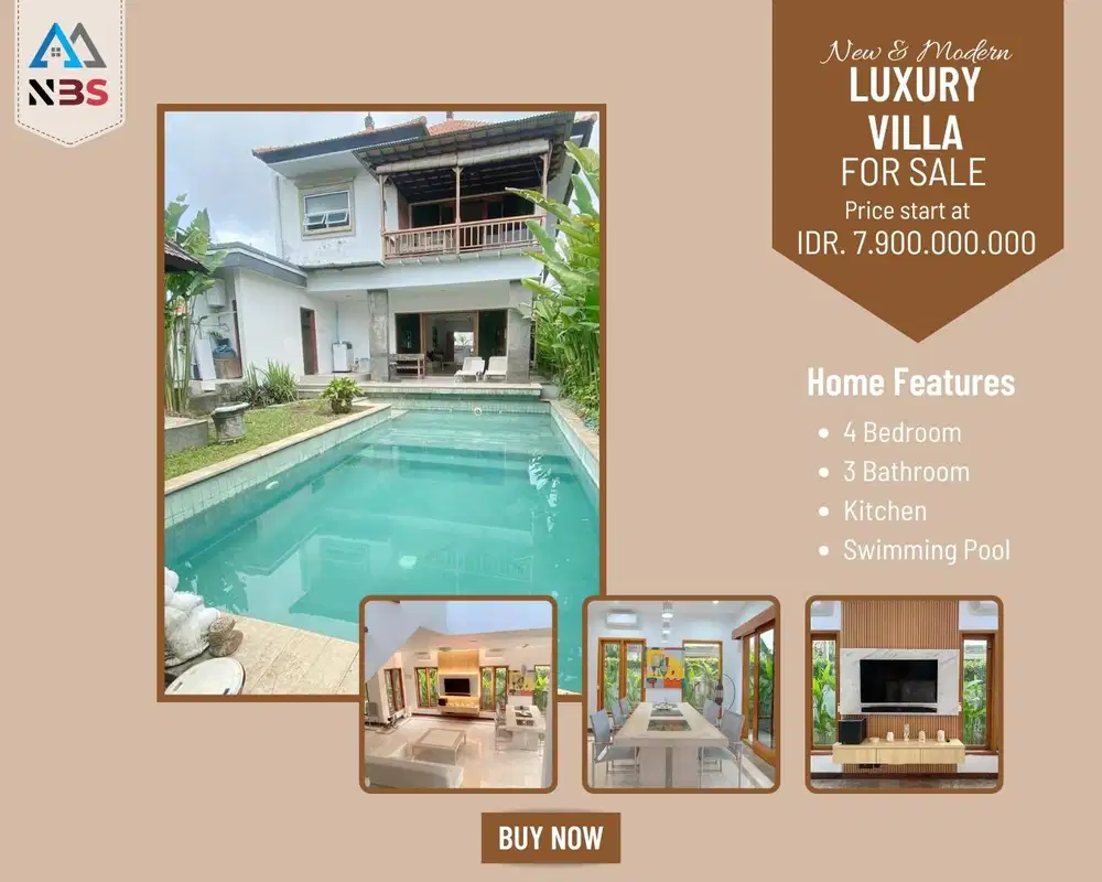 FOR SALE VILLLA LUXURY SANGAT TERAWAT UMALAS KEROBOKAN - BALI