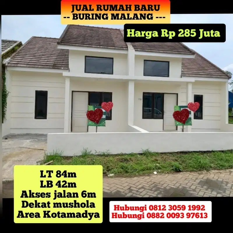 JUAL RUMAH BARU SIAP HUNI BURING MALANG