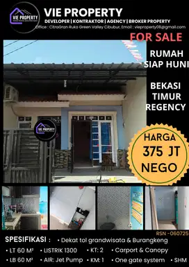 LAGI! TURUN HARGA JUAL CEPAT RUMAH CIBUBUR SIAP HUNI DI BEKASI TIMUR