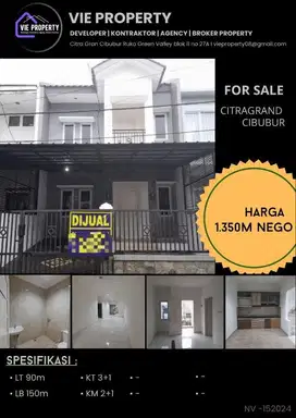 BANTING HARGA  JUAL MURAH  RUMAH SIAP HUNI DI CITRAGRAN CIBUBUR