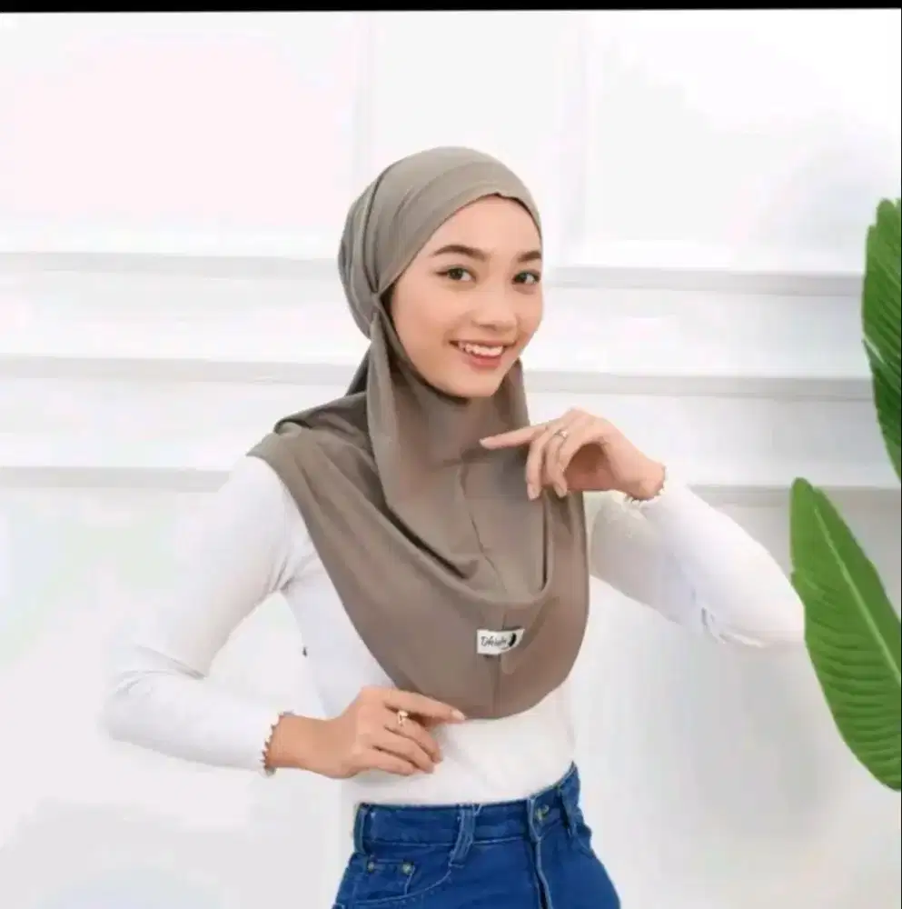 Hijab Instant Merk DHINDA hijab Warna Nutella