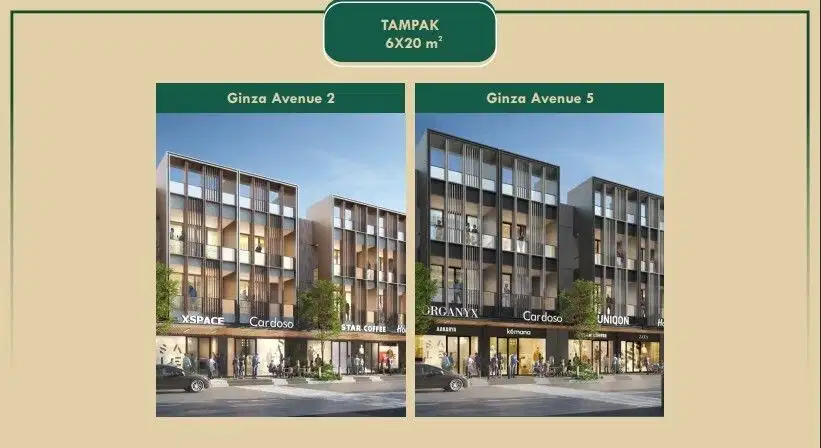 RUKO DIJUAL PIK 2 SOHO GINZA BEACHWALK AVENUE 6X20 3 LANTAI BISA CICIL