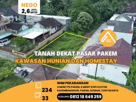 Tanah Pekarangan Dekat Pasar Pakem Kawasan Hunian dan Homestay