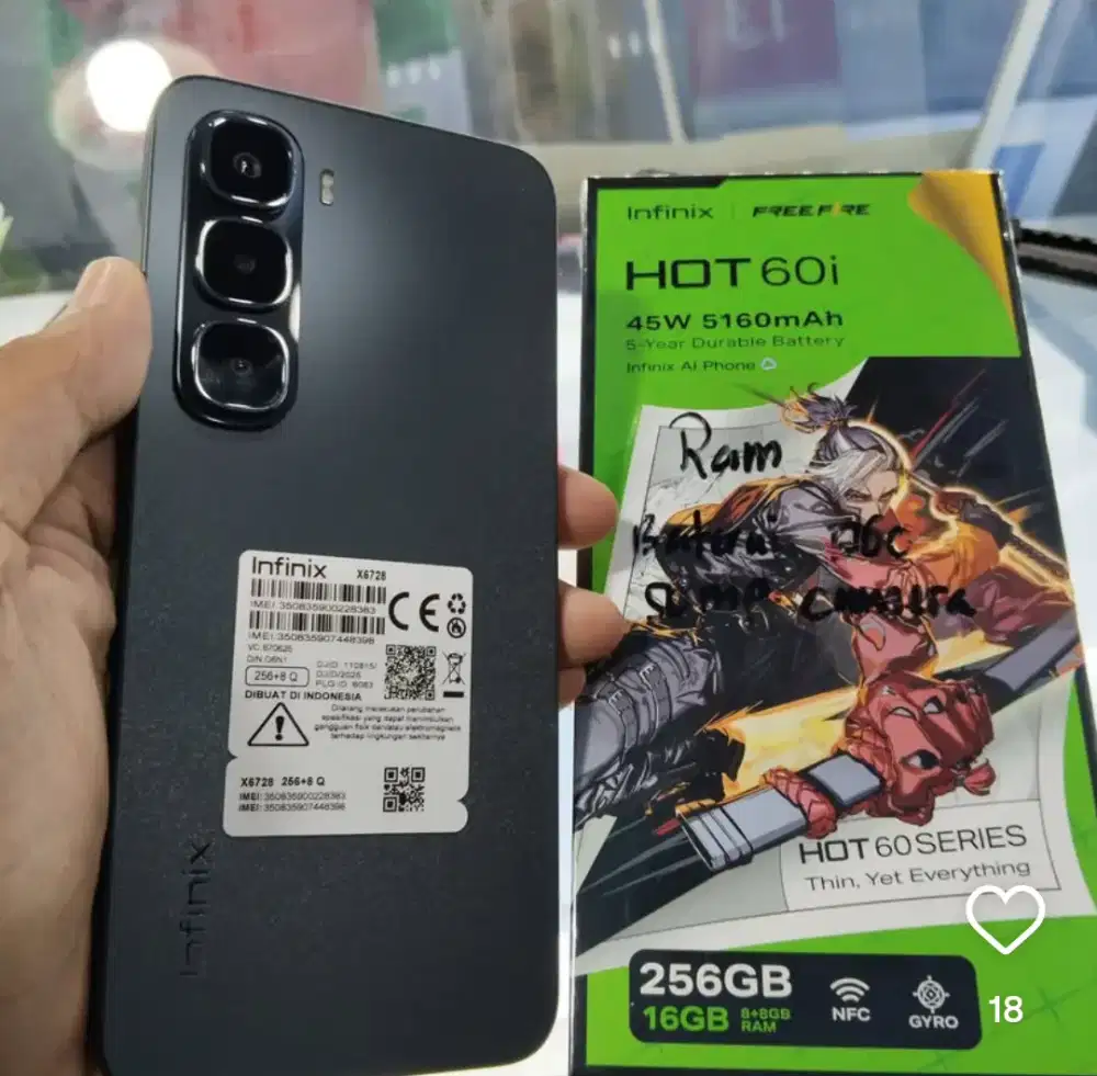 INFINIX HOT 60 PRO+ 16/256GB 'ATLANTIS DAHSYAT'