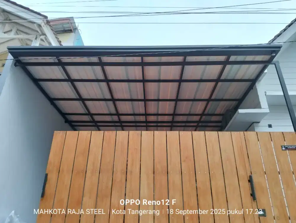 Kanopi minimalis idaman atap alderon single layer