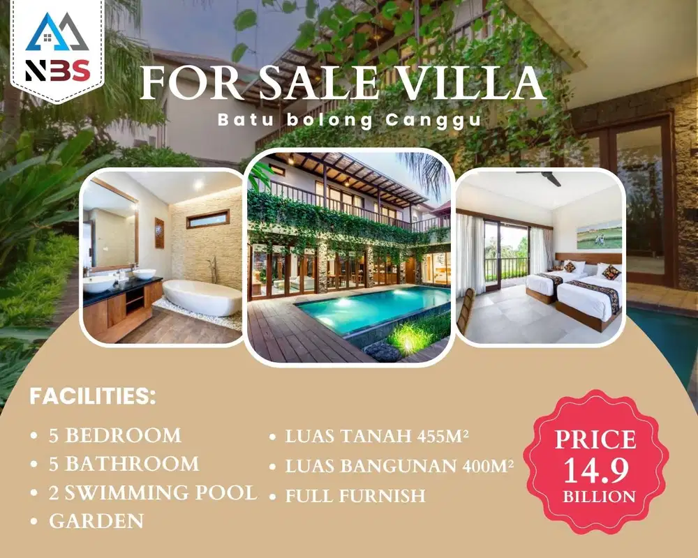 FOR SALE VILLA MEWAH BATUBOLONG CANGGU BALI
