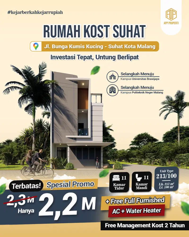 RUMAH KOS PREMIUM DEPAN KAMPUS UB KOTA MALANG