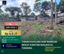 Jual Tanah Kavling Siap Bangun Pamulang Sudimara Dekat Kantor Walikota
