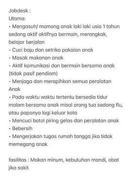 Lowongan Momong & ART