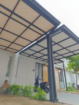 Kanopi minimalis idaman motif modern atap alderon