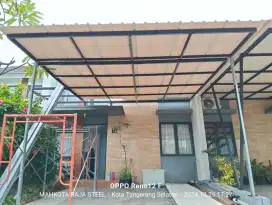 Kanopi rangka minimalis atap alderon single layer