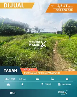 Tanah Kavling Di Perumahan Puri Cempaka Putih Arjowinangun Malang