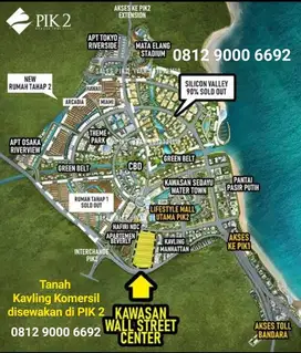 Tanah Kavling Komersil disewakan PIK 2 Pantai Indah Kapuk