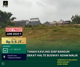 Tanah Kavling Murah dlm Komp pajak pd Aren Free Biaya2