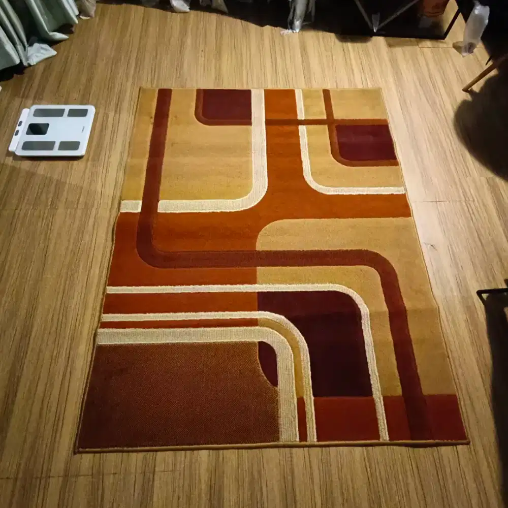 Karpet tebal modern minumalis coklat brown ukuran 125x155