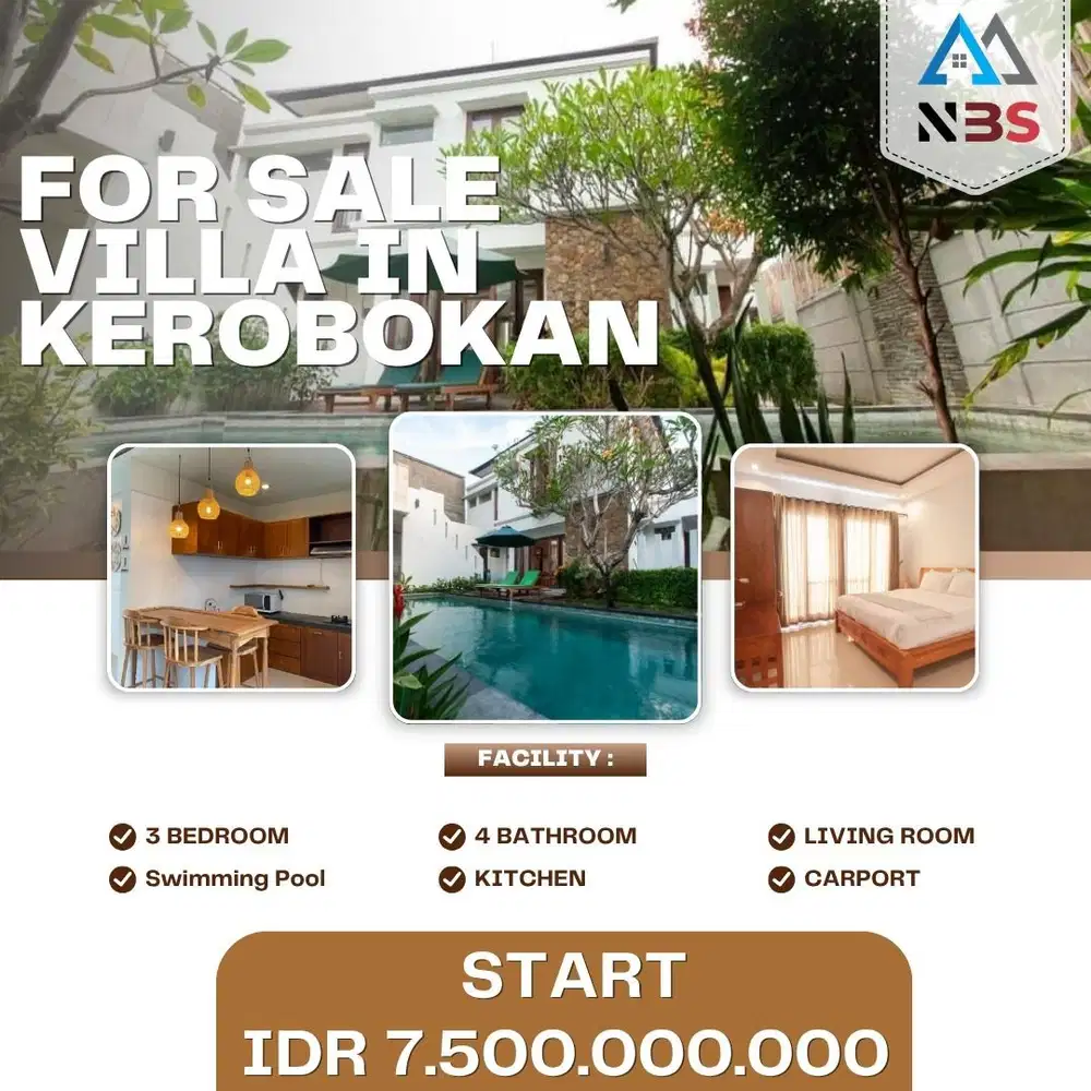 For Sale  Villa With Pool in tegal Cupek Umalas kerobokan Badung Bali