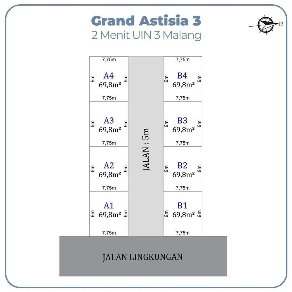 Tanah Kavling Dekat Pendidikan UIN 3 Malang dan Wisata Batu