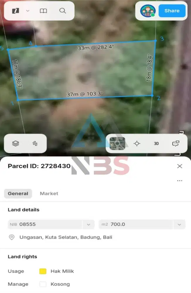 DIJUAL SEBIDANG TANAH KOSONG