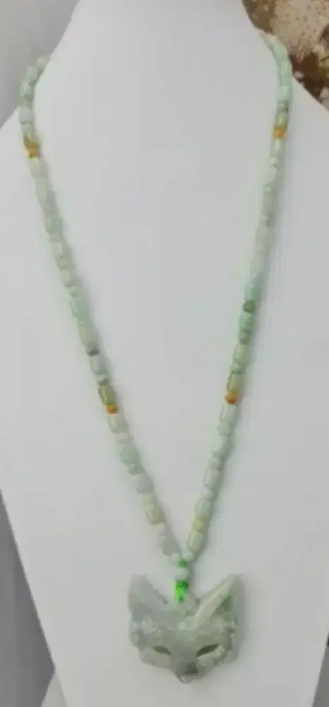 Kalung giok liontin DIY rubah ekor sembilan