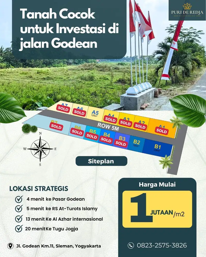 Tanah Kavling Jogja Murah Godean 13 Menit ke Sekolah Internasional