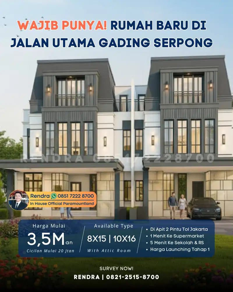 Rumah Altadena 8x15 2 Lantai Baru Di Gading Serpong