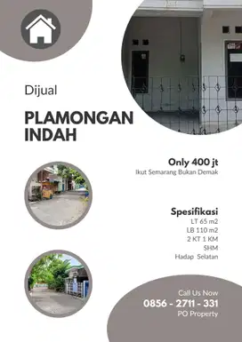Rumah Dijual Plamongan Indah Semarang Bebas Banjir Serta Strategis