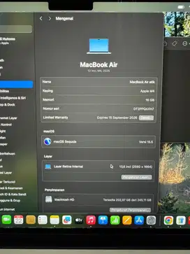 dijual macbook air m4 sky blue
