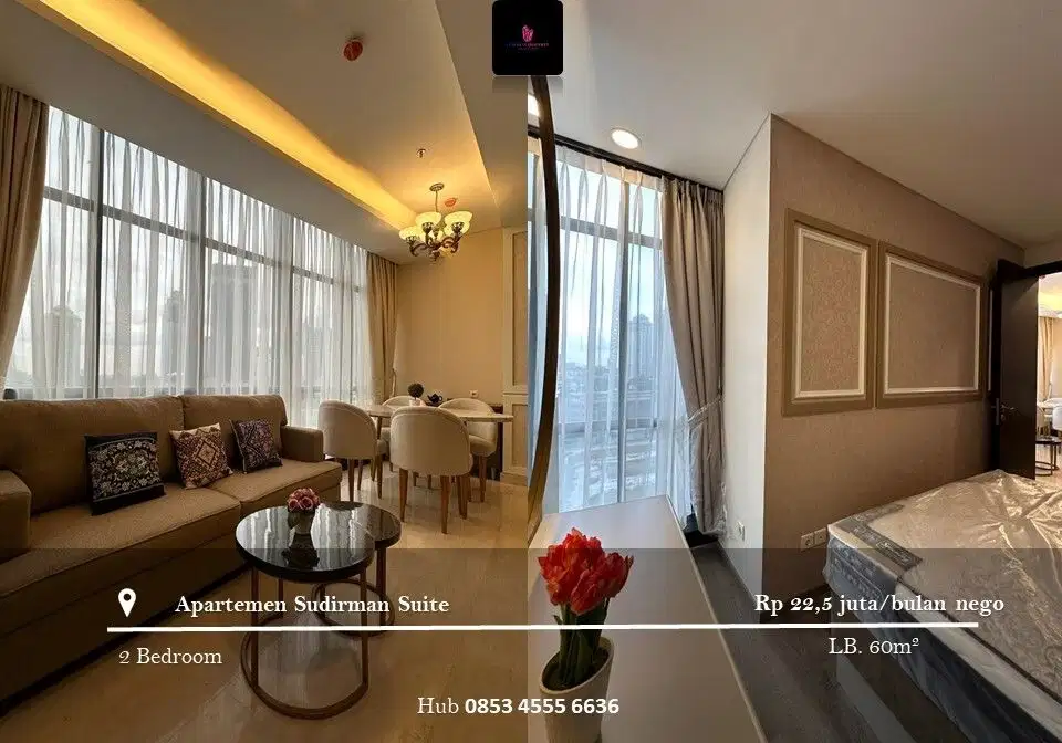 Disewakan Apartemen Sudirman Suites Low Floor 2BR Full Furnished
