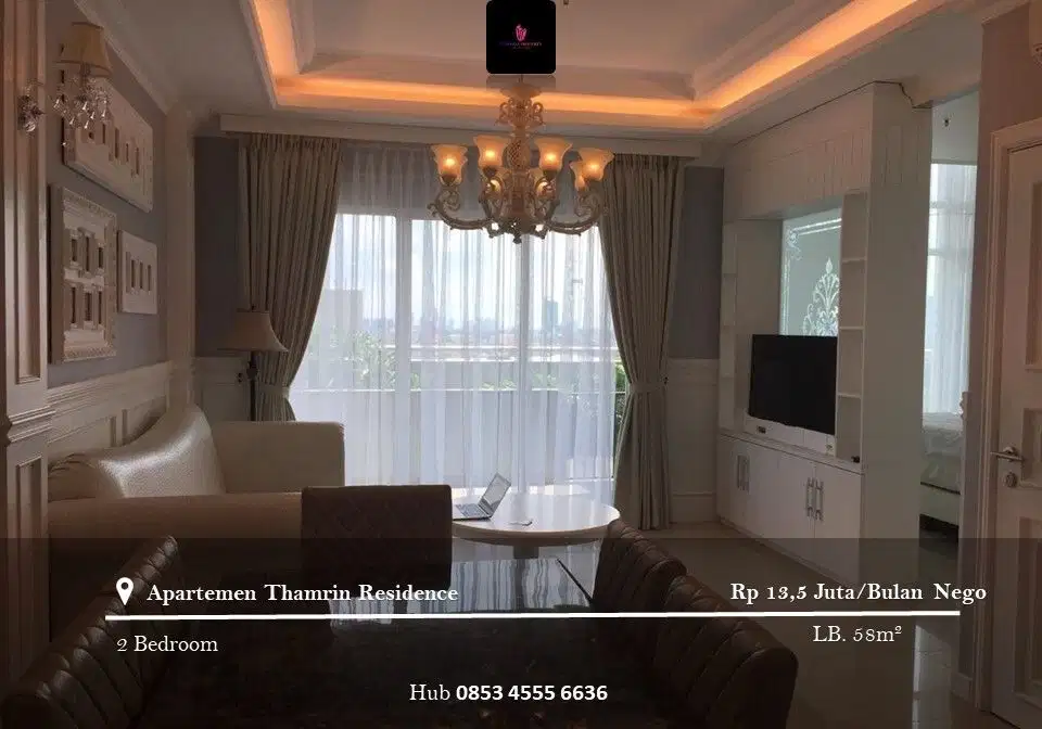 Disewakan Apartemen Thamrin Residence Low Floor 2BR Furnished ViewPool