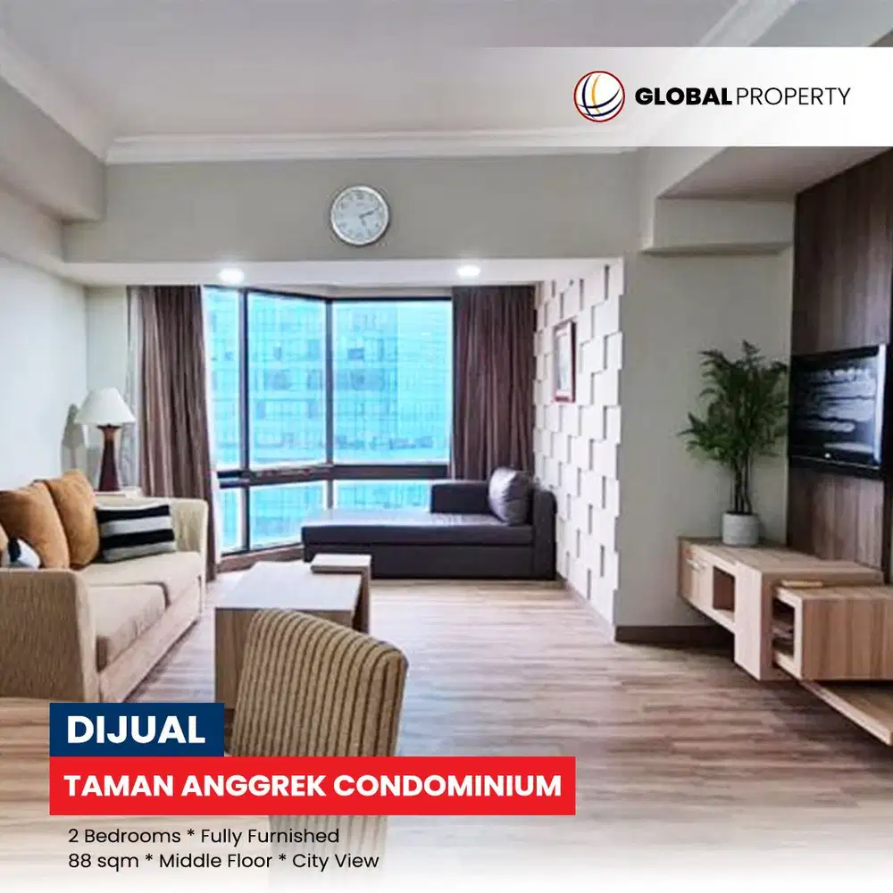 Fully Furnish 2 Bedroom Middle Floor di Taman Anggrek Condominium