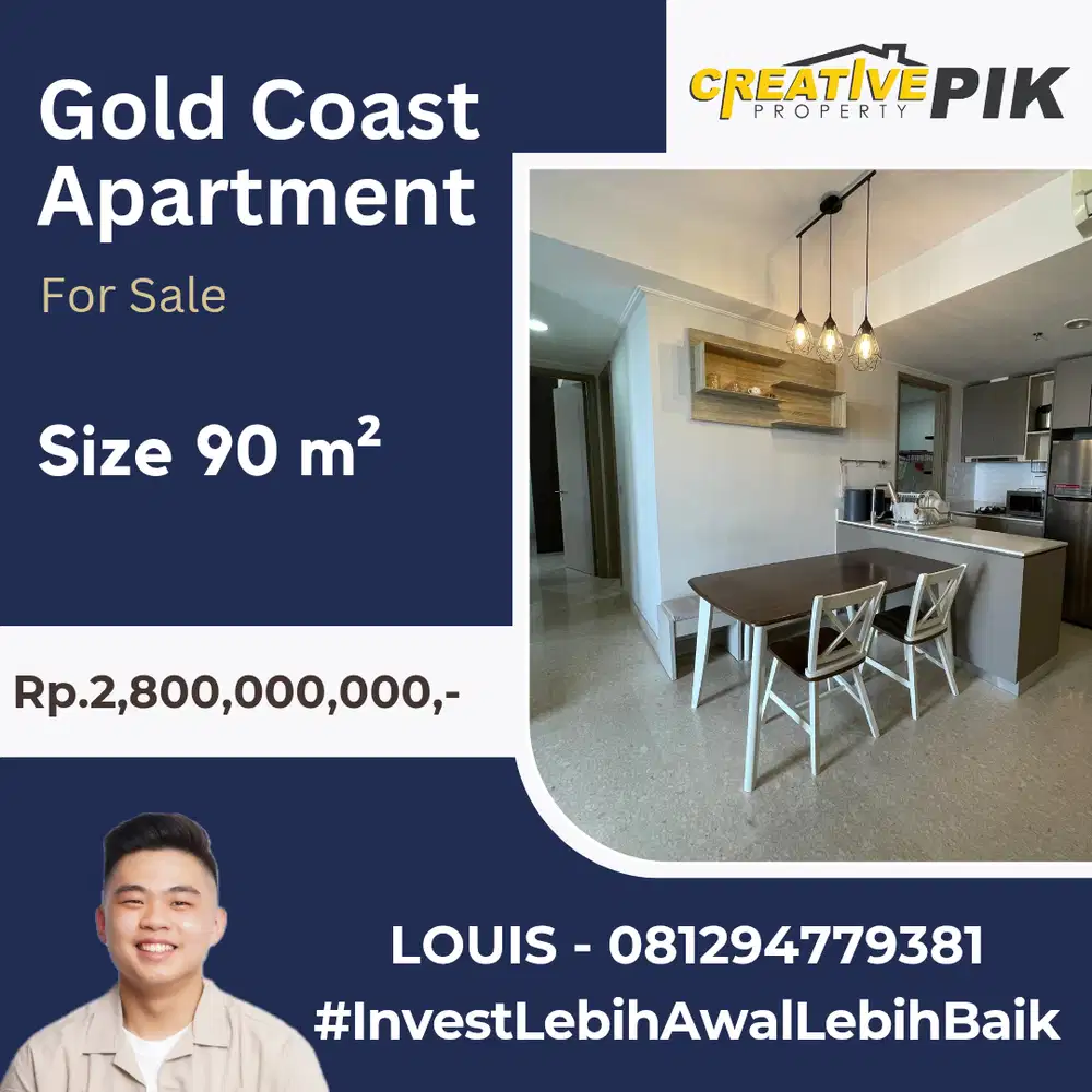 JUAL APARTMENT GOLD COAST PIK 90m²