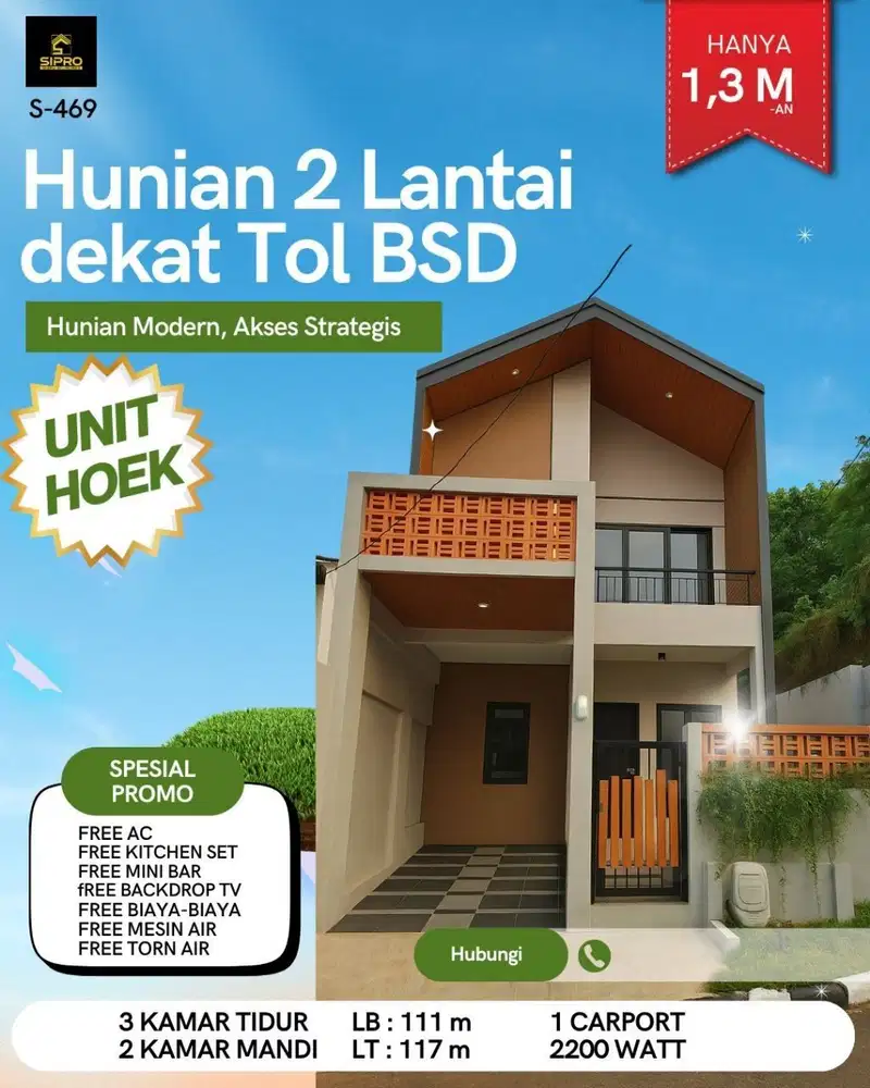 469A Rumah 2 Lt Cantik Skandinavian Siap Huni Promo Furnish, Pamulang