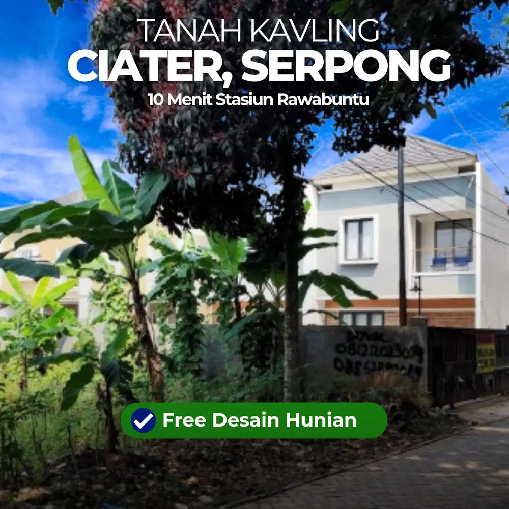 Tanah Kavling Ciater Serpong, SHM, Bebas Banjir, Akses Masuk Mobil