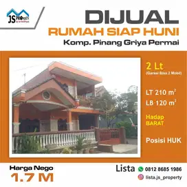 DIJUAL CEPAT RUMAH SIAP HUNI PINANG GRIYA PERMAI