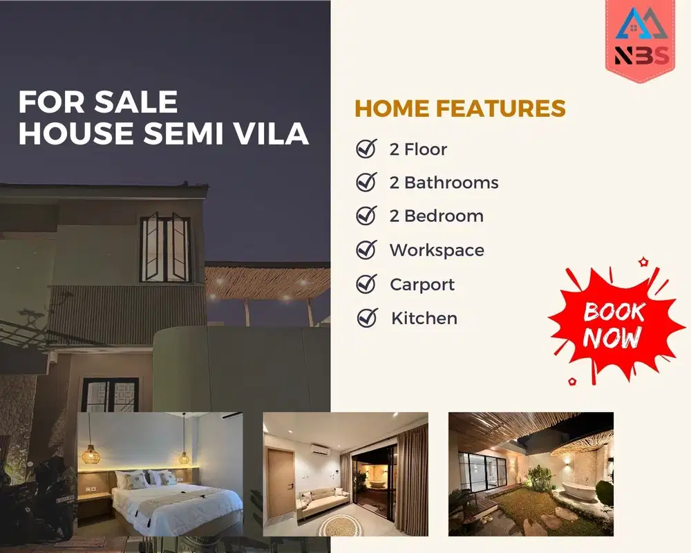 Dijual rumah 2 lantai  Semi villa modern & baru Lokasi Jimbaran