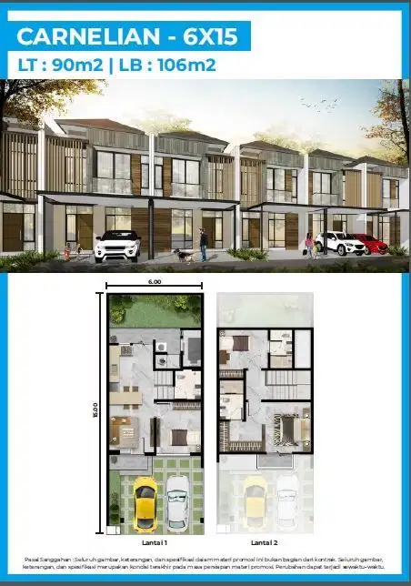 Rumah PIK 2 Kuningan Village DIJUAL Ukuran 6x15 TERMURAH 3,1M