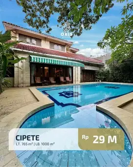 Dijual Rumah Mewah Cantik Ada Pool di Cipete Jakarta Selatan