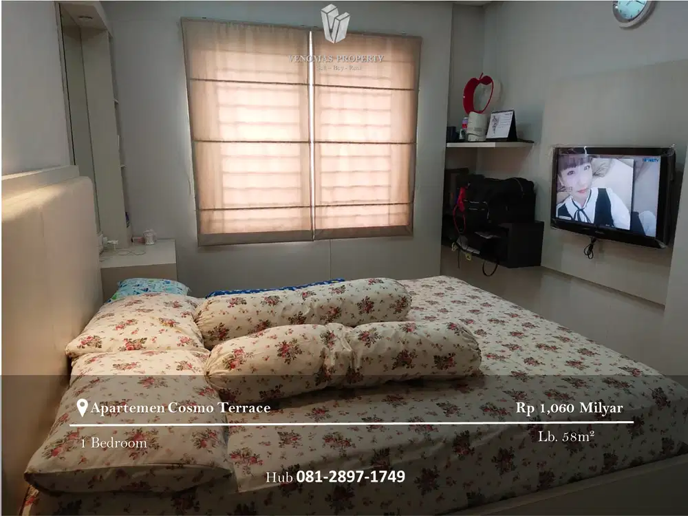 Dijual Apartement Cosmo Terrace 2BR Full Furnished View Timur