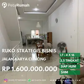 ruko strategis bisnis Jln karya clincing akses ke glugur Adam malik