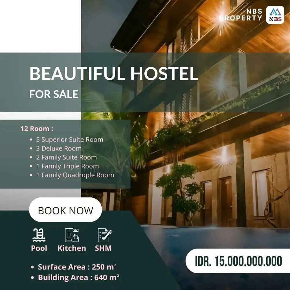 DIJUAL HOSTEL DI LEGIAN DEWI SRI KUTA BALI