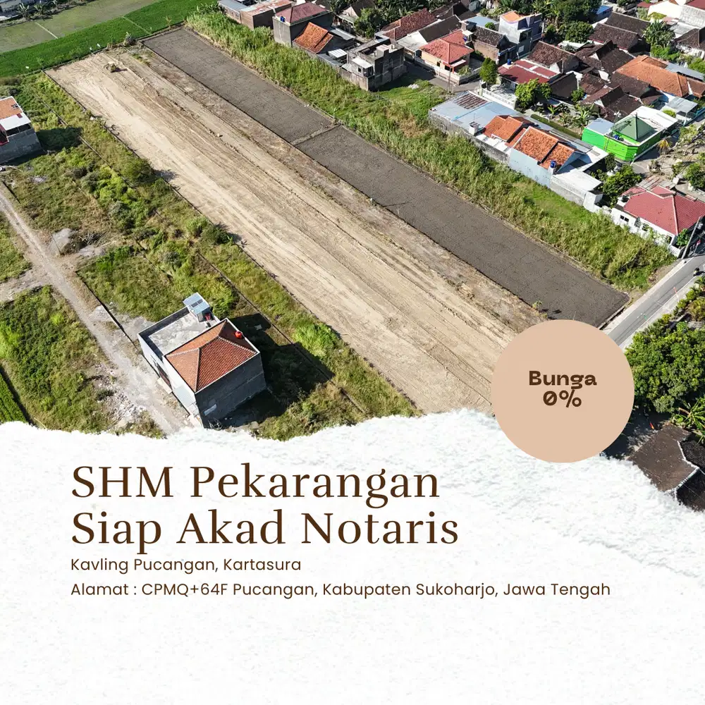 Dijual Kavling Siap Bangun di Kawasan Pucangan, Kartasura