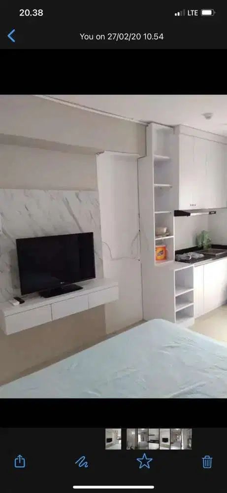 Studio furnish tower Jasmine lantai rendah murah