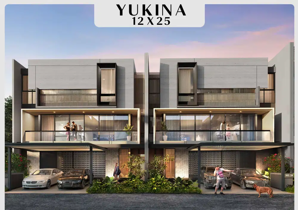 FOR SALE RUMAH OKINAWA PIK2 YUKINA UK12X25 3LT POOL + LIFT + LAKE VIEW