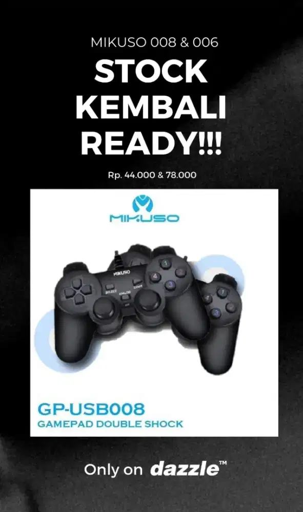GAMEPAD MIKUSO DOUBLE SINGLE GARANSI 1 TAHUN