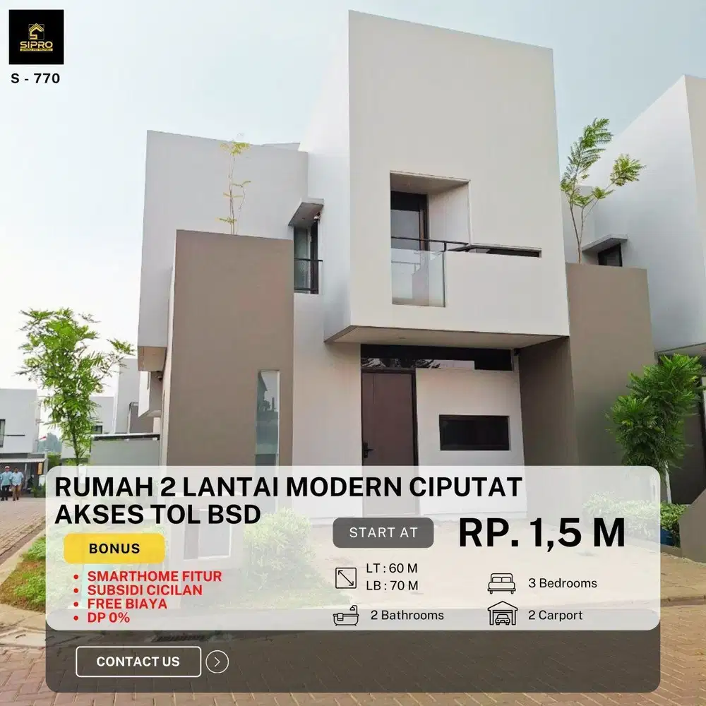 S770 Hunian Ekslusif Cluster 2 lt, design minimalis modern yang unik