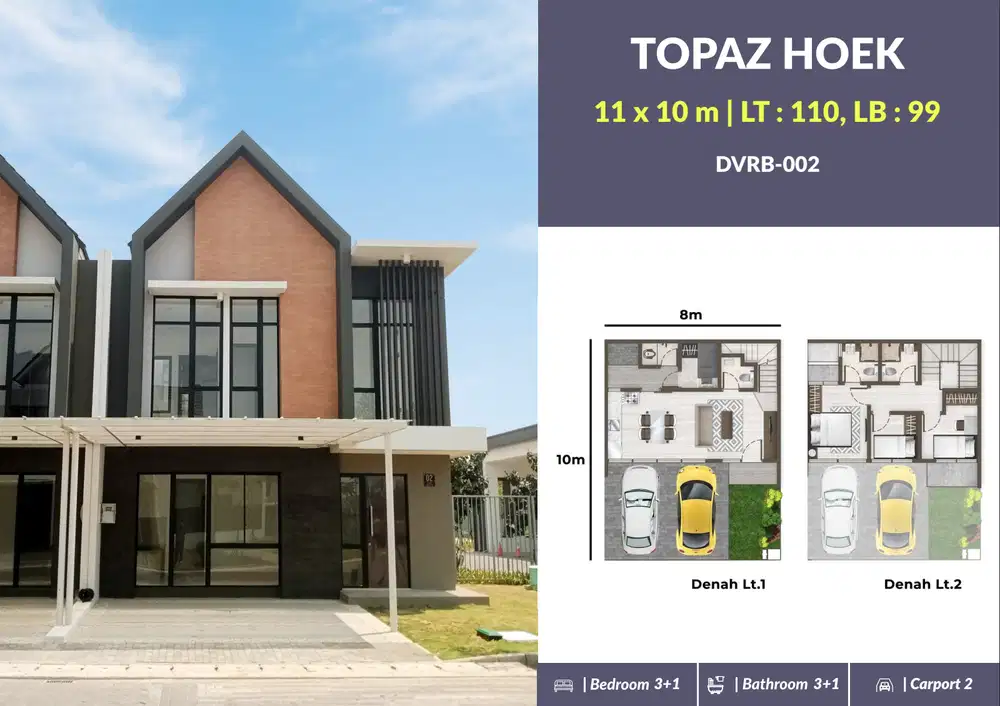 Rumah 2 Lantai hoek Cluster Denver di PIK 2