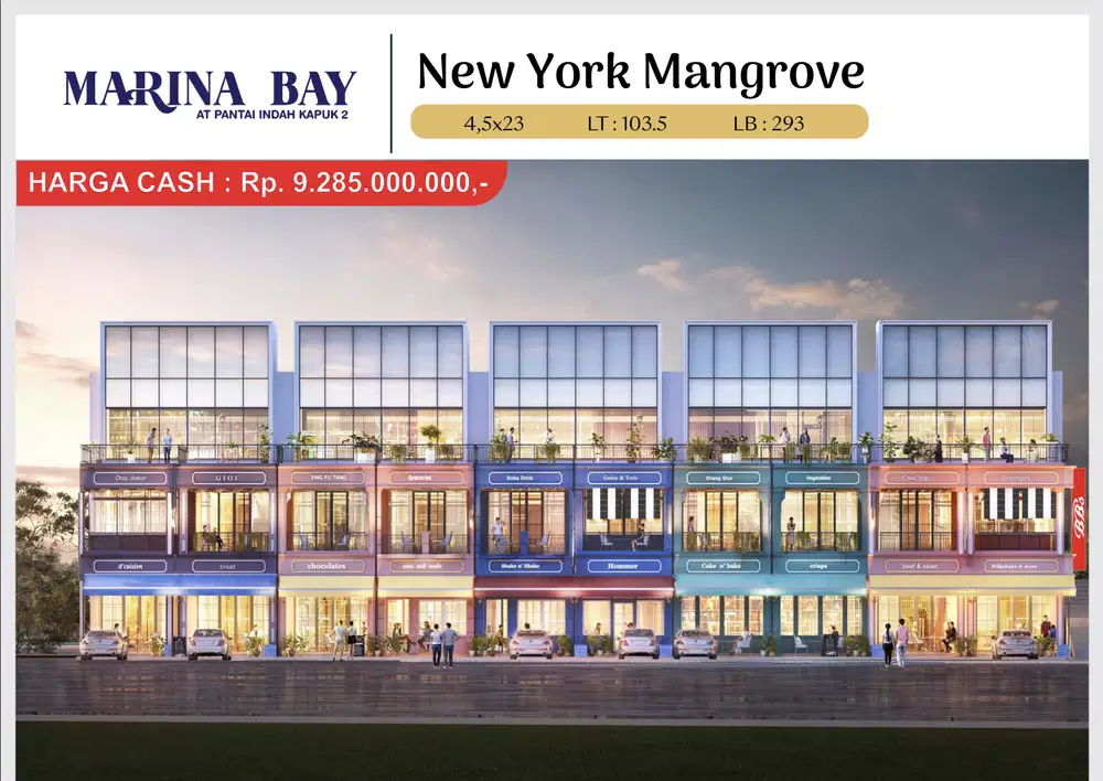 Rukan 3 Lantai Marina Bay di PIK 2