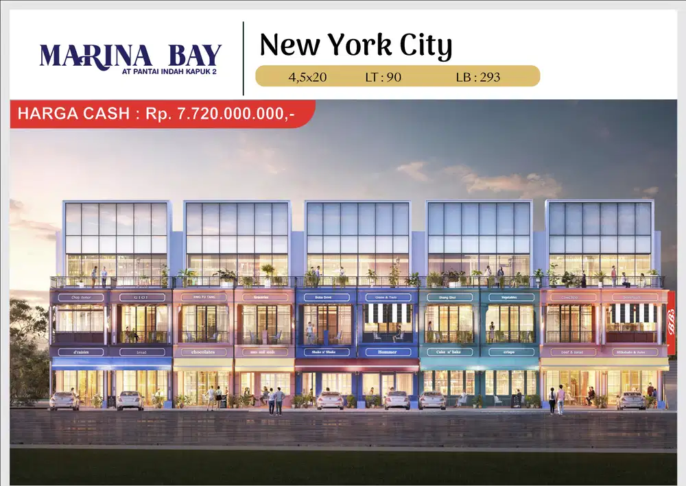 Rukan 3 Lantai Marina Bay di PIK 2